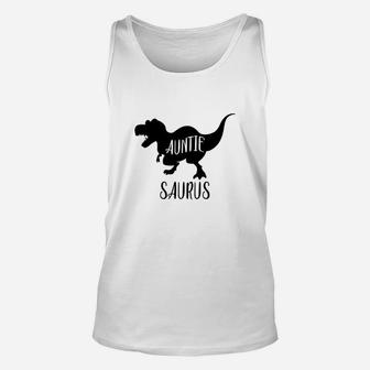 Womens Auntie Saurus Matching Dinosaur Family Gift For Aunt Unisex Tank Top - Seseable