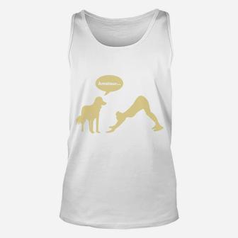 Womens Funny Downward Facing Dog Yoga Humor Comedy Womens Unisex Tank Top - Seseable