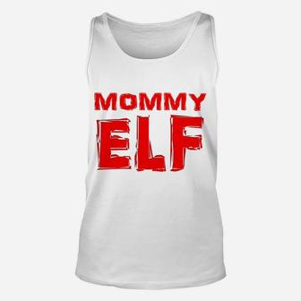 Womens Mommy Elf Christmas Funny Matching Family Costume Unisex Tank Top - Seseable