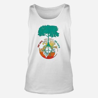 World Peace Tree Love People Earth Day 60s 70s Hippie Retro Unisex Tank Top - Seseable