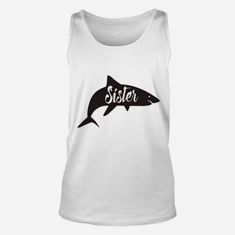 Youth Sister Shark Funny Beach Summer Vacation Family Unisex Tank Top - Seseable