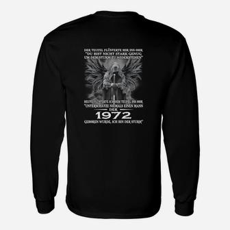 Adler-Motiv Schwarzes Langarmshirts, Inspirierender Spruch 1972 - Seseable