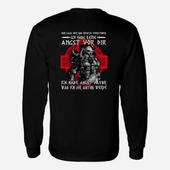 Angst Ritter Motiv Schwarzes Herren Langarmshirts, Stilvolles Grafikdesign - Seseable