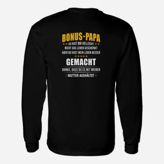 Bonus-Papa Dankeschön Langarmshirts, Anerkennung für Stiefvater - Seseable