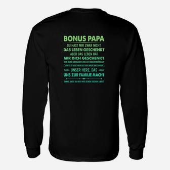 Bonus Papa Langarmshirts: Personalisiertes Tee für Stiefväter mit Spruch - Seseable