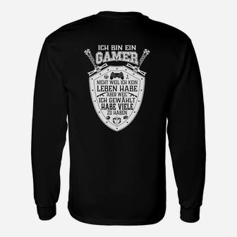 Gamer Langarmshirts Viele Leben Gewählt, Lustiges Zocker Langarmshirts - Seseable