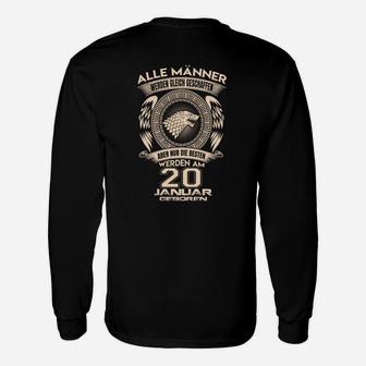 Geburtsmonat Adler Design Langarmshirts, Personalisiertes Geburtstags Tee - Schwarz - Seseable