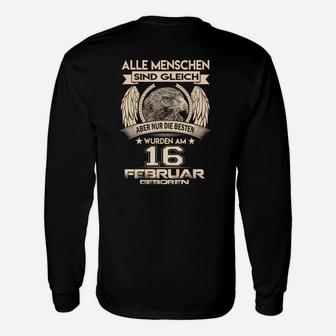 Geburtstag Adler Langarmshirts 16. Februar, Besten Geboren Tee - Seseable