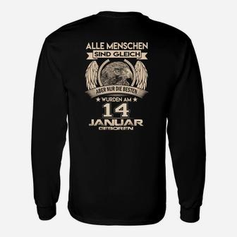 Geburtstag Langarmshirts 14. Januar, Gleichheit Adler Design - Seseable