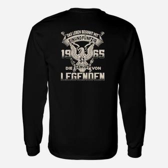 Legenden Geboren 1965 Langarmshirts mit Adler, Personalisierter Jahrgang - Seseable