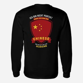 Lustiges Langarmshirts für Herren Nicht perfekt, aber Chinese, Nationalstolz Design - Seseable