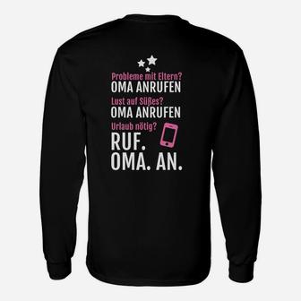 Lustiges Oma-Anruf Langarmshirts – Problemlöser mit Spruch für Großmütter - Seseable