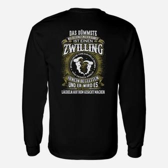 Lustiges Zwilling-Spruch Langarmshirts, Witziges Geschwister Tee in Schwarz - Seseable