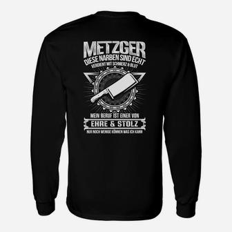 Metzger Ehre & Stolz Berufstolz Langarmshirts, Qualitätsfleischer Design - Seseable