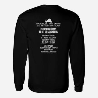 Motorrad-Liebhaber Schwarzes Langarmshirts, Slogan Design für Biker - Seseable