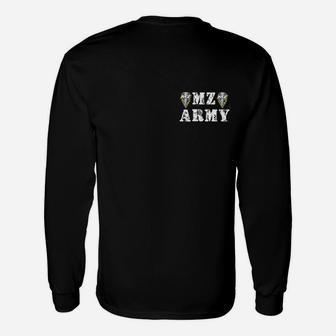 MZ Army Schwarzes Langarmshirts, Fan Mode für Musikliebhaber - Seseable
