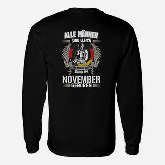 November-Geborene Männer Langarmshirts, Adler Motiv Schwarz - Seseable