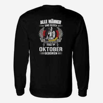 Oktober Geburtstag Herren Langarmshirts mit Adler Motiv, Beste Männer - Seseable