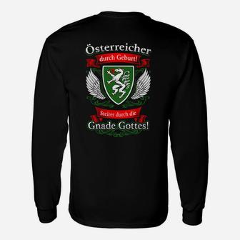 Österreichischer Adler Schwarzes Langarmshirts, Patriotischer Spruch Tee - Seseable