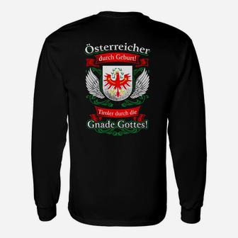 Österreichisches Wappen Schwarzes Langarmshirts mit Spruch für Patriotismus - Seseable