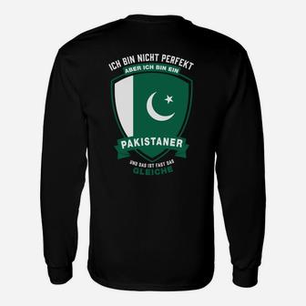 Pakistaner Stolz Langarmshirts, Spruch und Flagge Design - Schwarz - Seseable