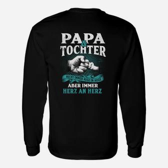 Papa Tochter Herz an Herz Langarmshirts, Bedrucktes Familien-Oberteil - Seseable