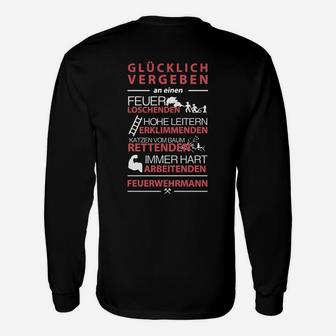 Personalisiertes Feuerwehrmann-Langarmshirts Glücklich Vergeben, Lustiges Design - Seseable