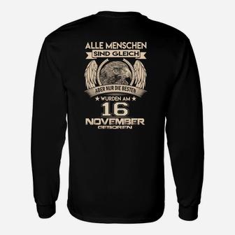 Personalisiertes Geburtstags-Langarmshirts, 16. November Adler-Motiv - Seseable