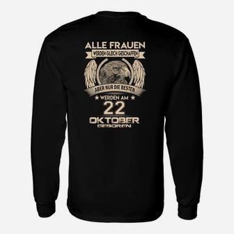 Personalisiertes Langarmshirts für Geburtstag am 22. Oktober, Adler Frauen Motiv - Seseable