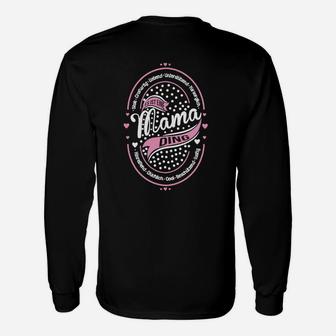 Retro Diner Stil Langarmshirts Mama's Diner, Schwarz mit Rosa Highlights - Seseable