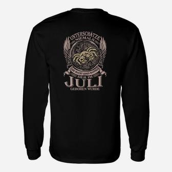 Schwarzes Adler Langarmshirts, Juli Geburtstagsdesign mit Spruch - Seseable