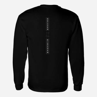 Schwarzes Designer-Langarmshirts mit vertikalem Schriftzug für Stilbewusste - Seseable