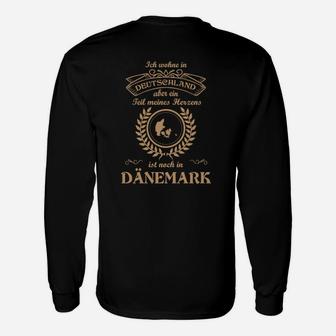 Schwarzes Langarmshirts Deutschland-Dänemark Wurzeln, Herkunftsmotiv Design - Seseable