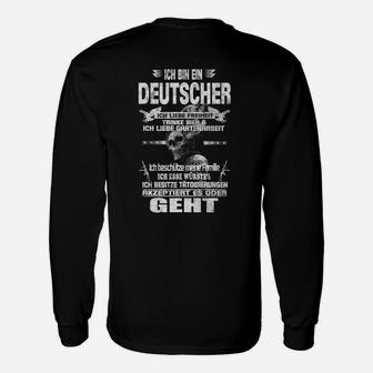 Schwarzes Langarmshirts Ich bin ein Deutscher, Patriotisches Design - Seseable