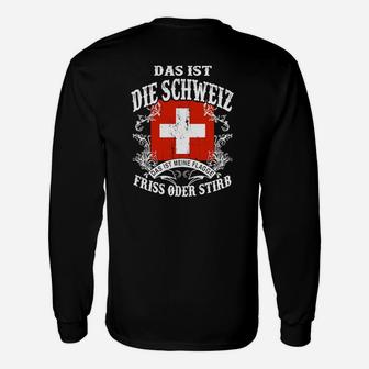 Schweizer Kreuz & Adler Motiv Langarmshirts - Das ist die Schweiz, Friss oder Stirb - Seseable