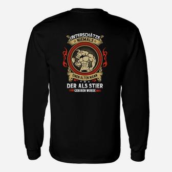 Stier Geboren Männer Langarmshirts, Motiv Alter Mann Spruch - Seseable