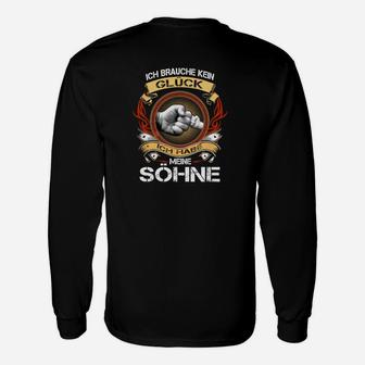 Stolzer Vater Schwarzes Langarmshirts, Spruch für Söhne - Seseable