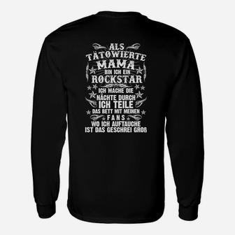 Tätowierte Mama Rockstar Langarmshirts, Lustiges Spruch Tee - Seseable