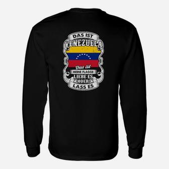 Venezuela Flaggen Langarmshirts, Patriotischer Aufdruck, Schwarz - Seseable