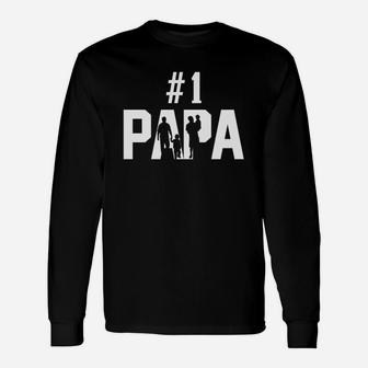 1 Papa Number One For Fathers Day Long Sleeve T-Shirt - Seseable