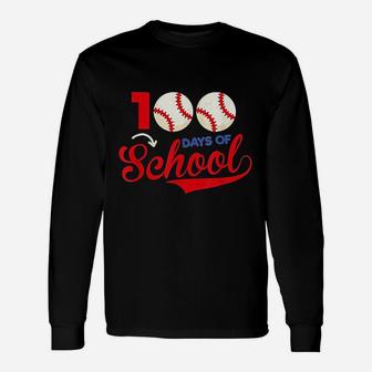 100 Days Of School Apparel 100th Day Baseball Teacher Long Sleeve T-Shirt - Seseable