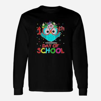 100 Days Of School Cute Owl Happy 100th Day Of School Long Sleeve T-Shirt - Seseable