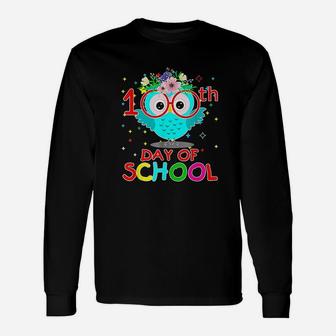 100 Days Of School Cute Owl Happy 100th Day Of School Long Sleeve T-Shirt - Seseable