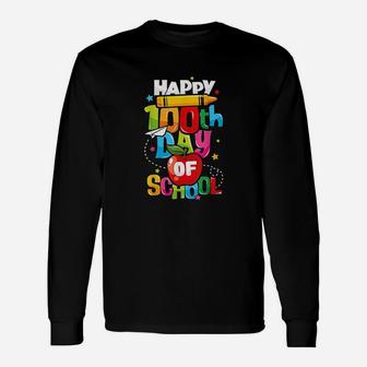 100th Day Of School Teachers Child Happy 100 Days Long Sleeve T-Shirt - Seseable