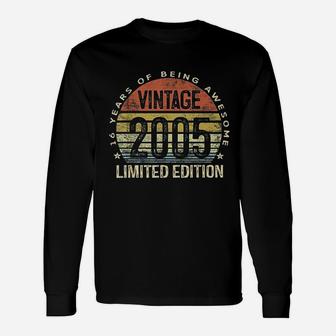 17 Year Old Vintage 2005 17th Birthday Long Sleeve T-Shirt - Seseable