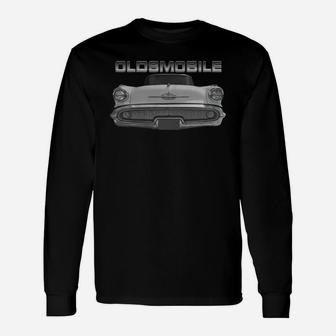 1957 Olds Front White Long Sleeve T-Shirt - Seseable