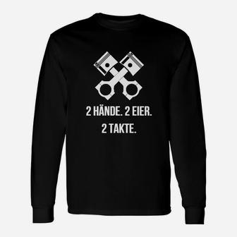 2-Takte Motorenliebhaber Schwarzes Langarmshirts mit Design - Seseable