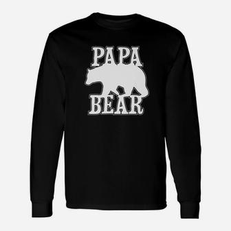 Mens Papa Bear Dad Daddy Father Fathers Day Present Unisex Long Sleeve