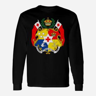 Tonga Coat Of Arms T Shirt National Tongan Emblem Tee Unisex Long Sleeve