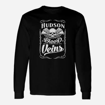 Hudson Blood Runs Through My Veins Name Unisex Long Sleeve